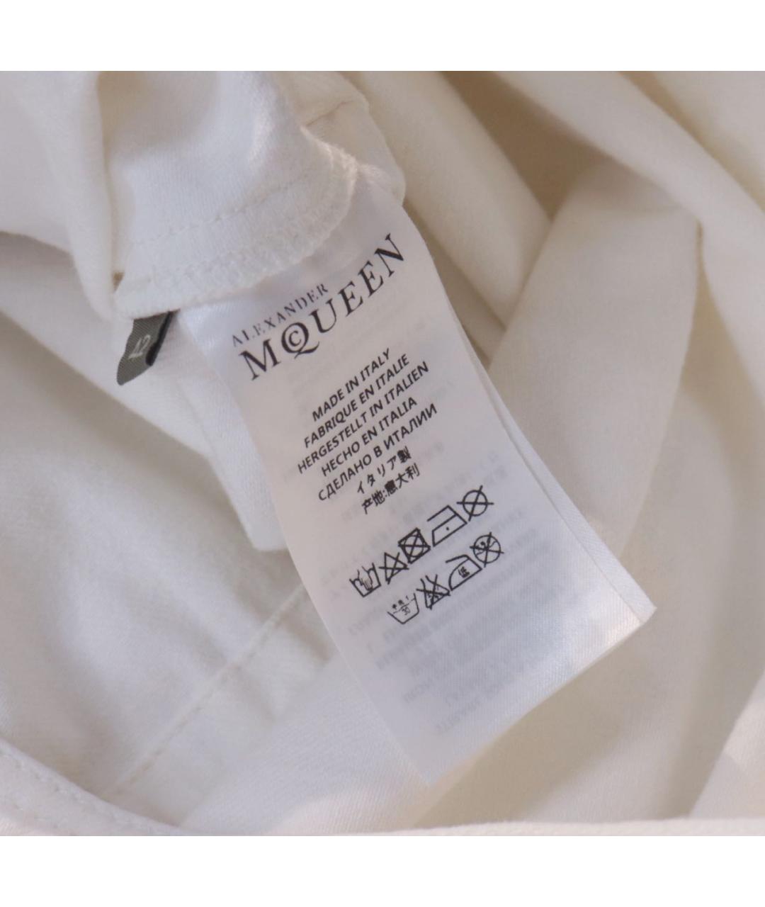 ALEXANDER MCQUEEN Белое хлопковое повседневное платье, фото 7