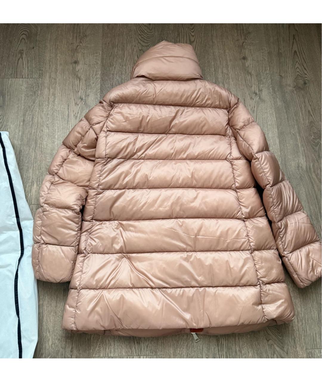 MONCLER Оранжевый полиэстеровый пуховик, фото 2