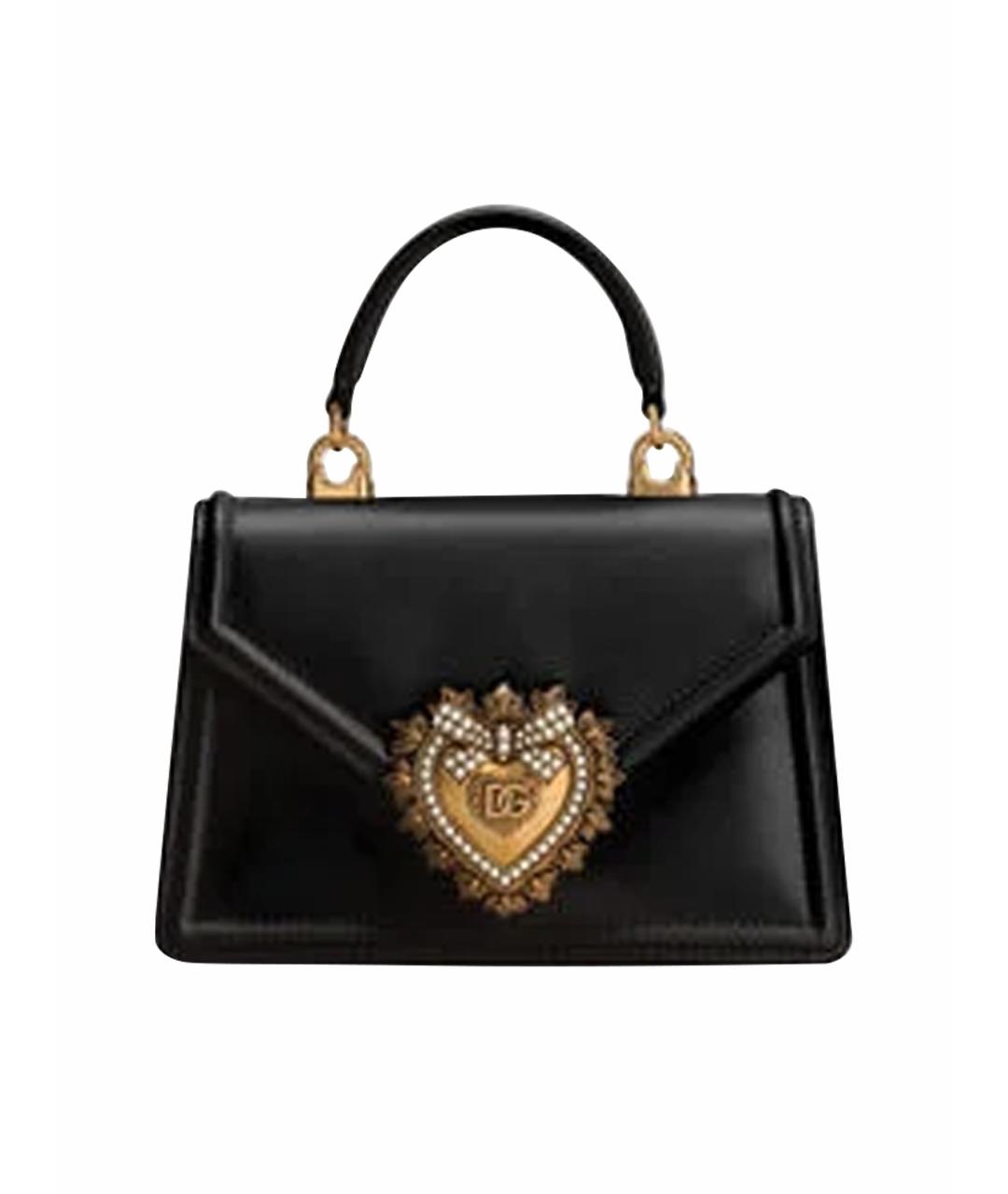DOLCE&GABBANA Черная кожаная сумка через плечо, фото 1