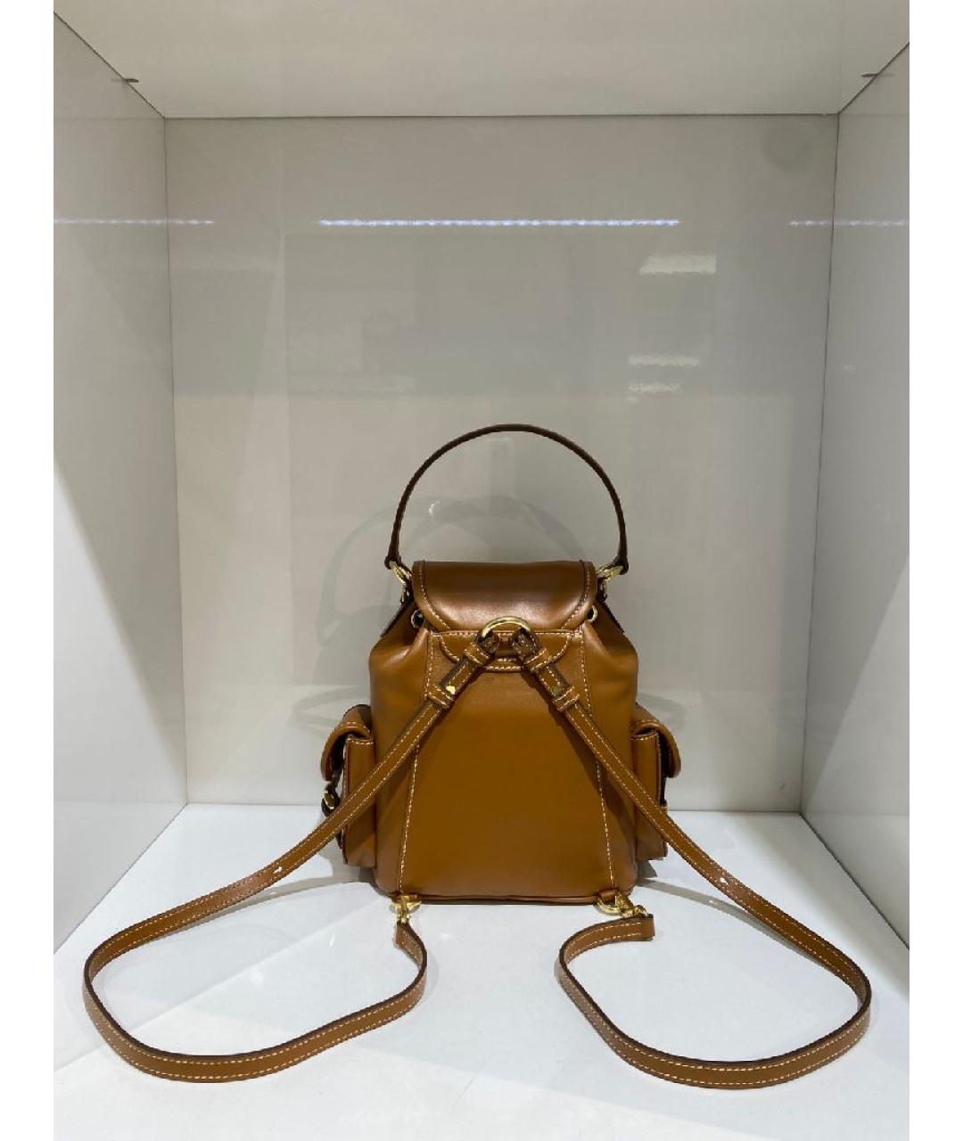 MIU MIU Коричневый кожаный рюкзак, фото 3