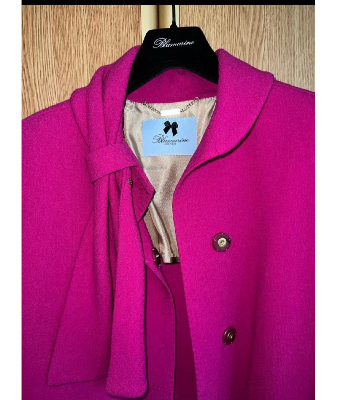 BLUMARINE Фуксия шерстяное пальто, фото 2