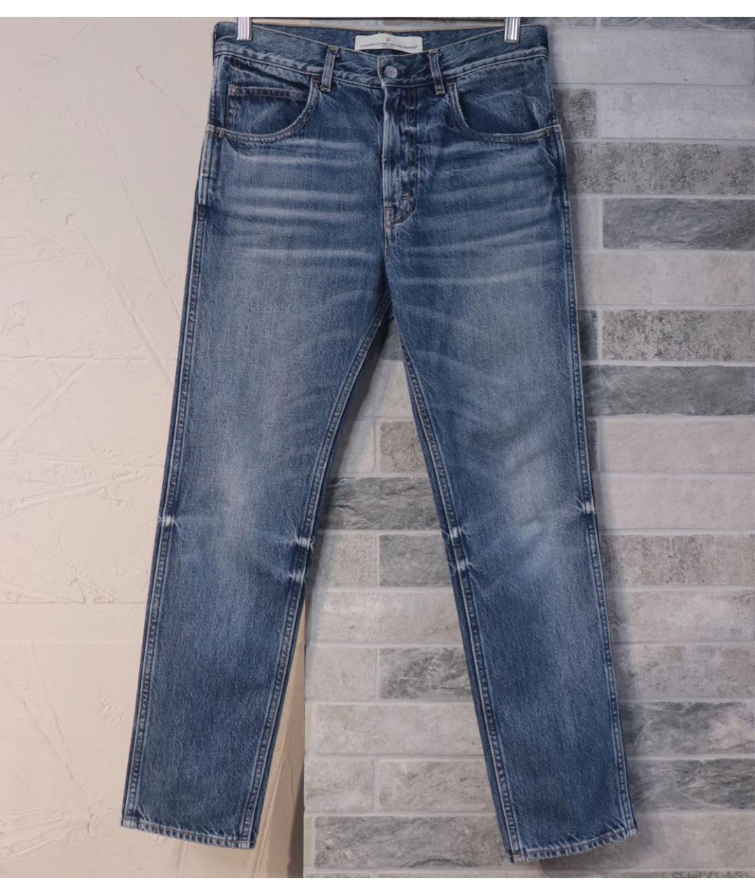 GOLDEN GOOSE DELUXE BRAND Синие хлопковые прямые джинсы, фото 7