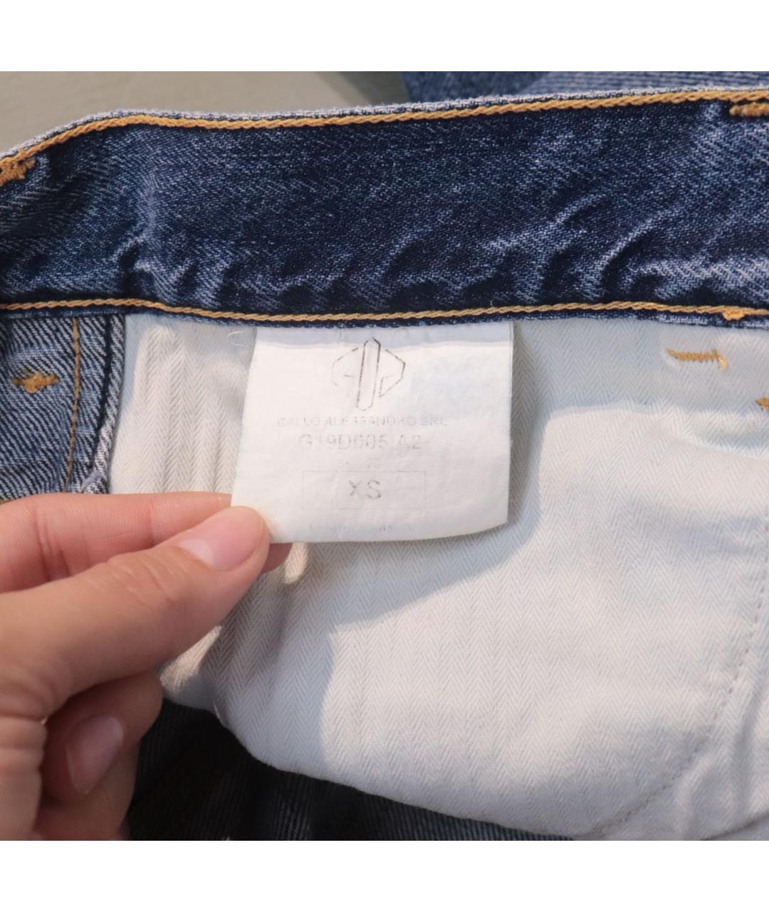 GOLDEN GOOSE DELUXE BRAND Синие хлопковые прямые джинсы, фото 6