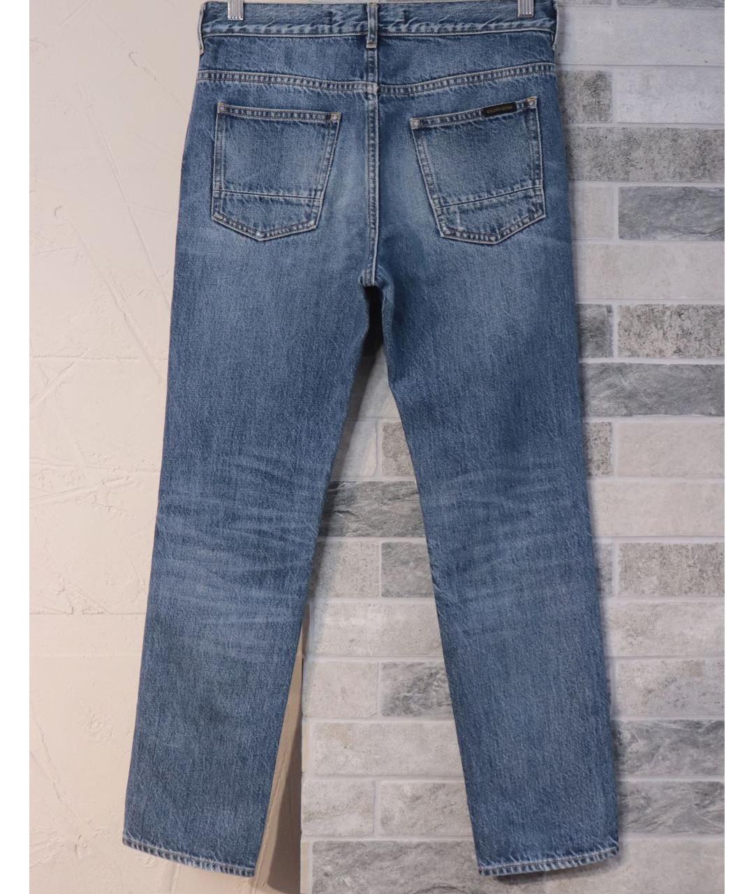 GOLDEN GOOSE DELUXE BRAND Синие хлопковые прямые джинсы, фото 2