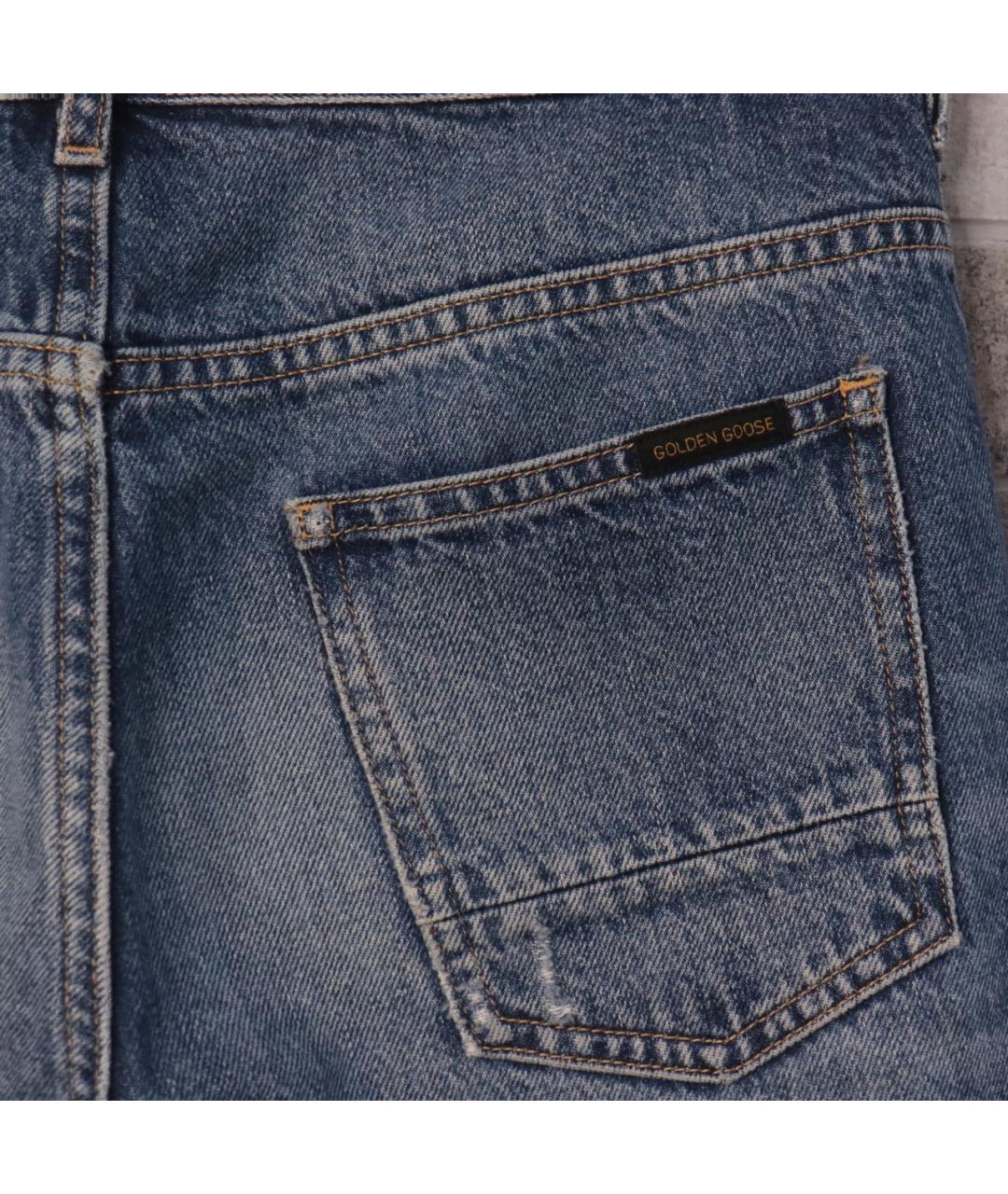 GOLDEN GOOSE DELUXE BRAND Синие хлопковые прямые джинсы, фото 5
