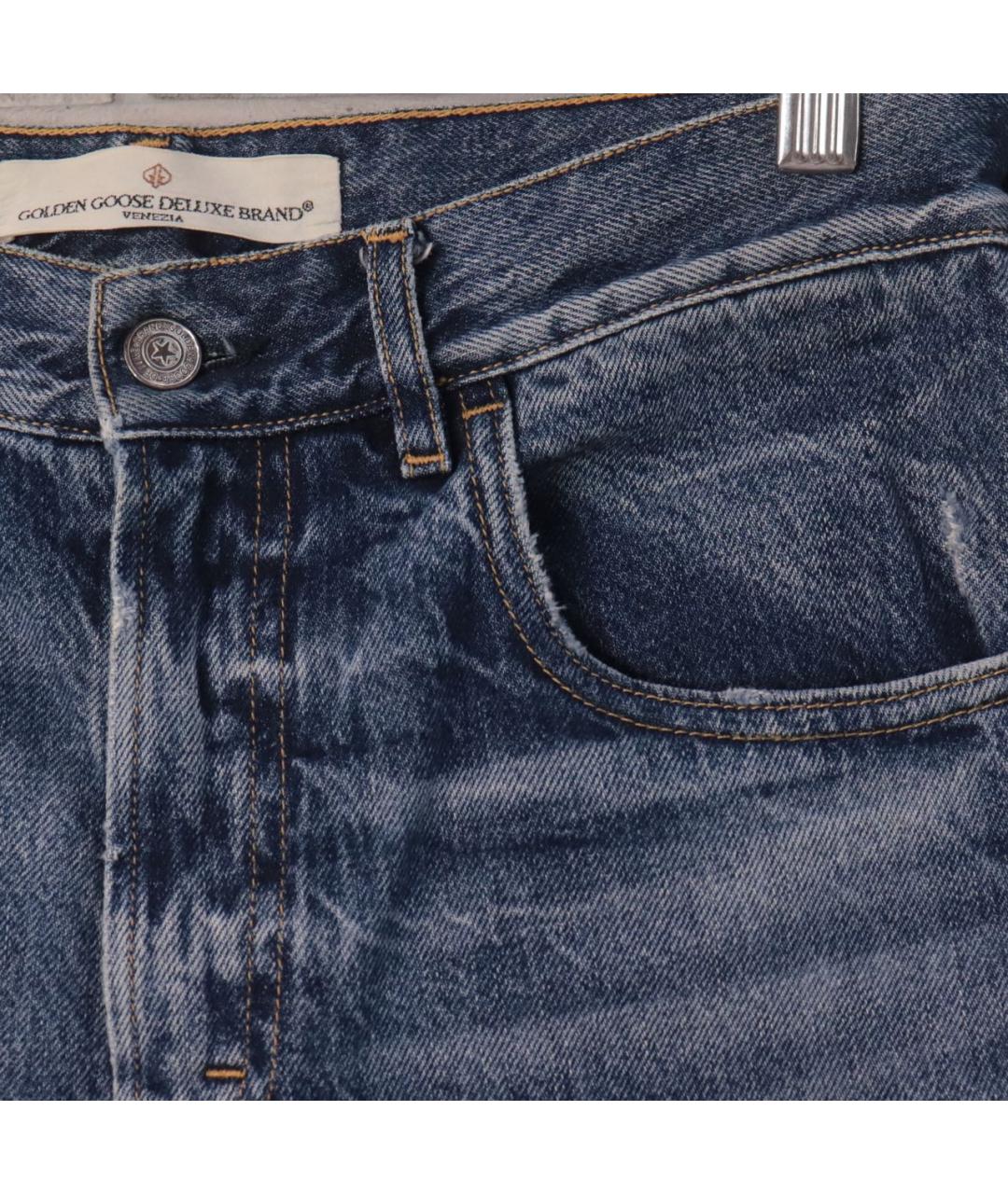 GOLDEN GOOSE DELUXE BRAND Синие хлопковые прямые джинсы, фото 4