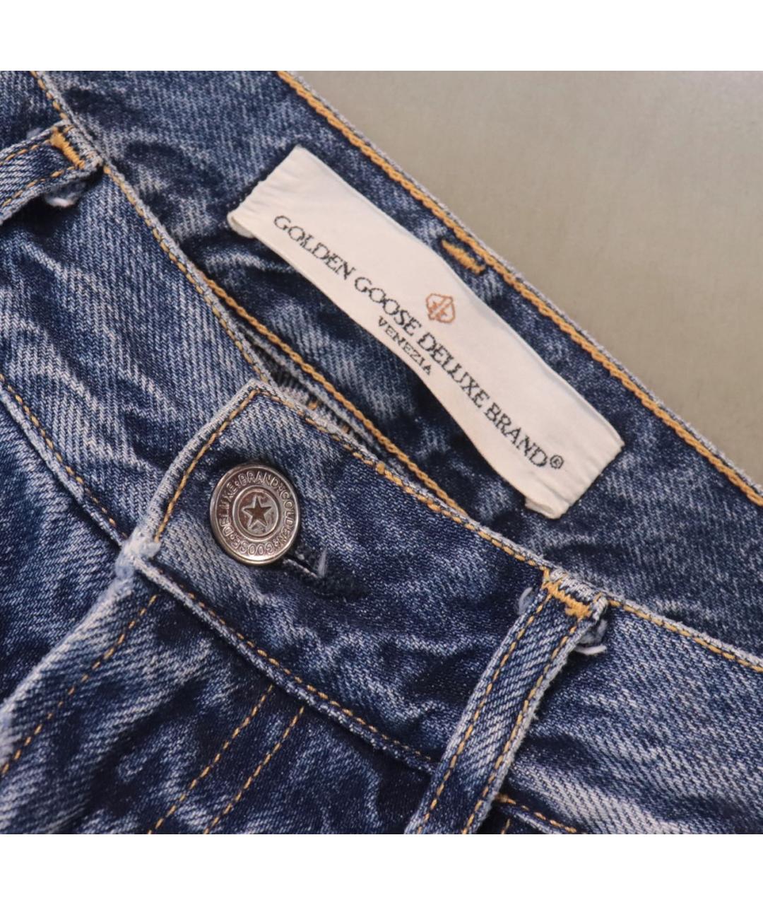 GOLDEN GOOSE DELUXE BRAND Синие хлопковые прямые джинсы, фото 3
