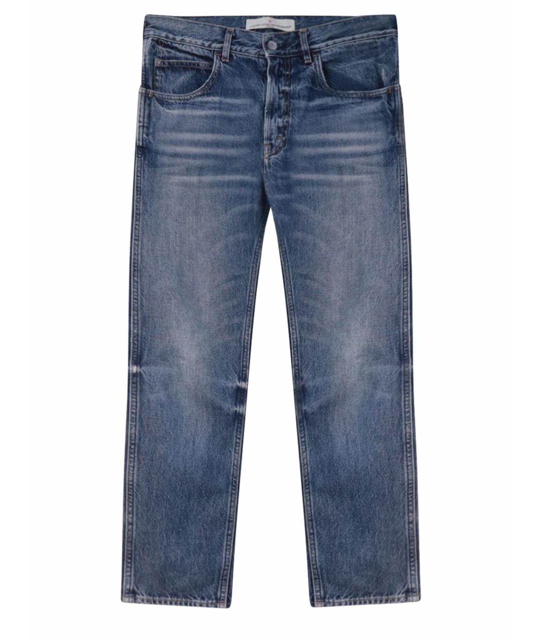 GOLDEN GOOSE DELUXE BRAND Синие хлопковые прямые джинсы, фото 1