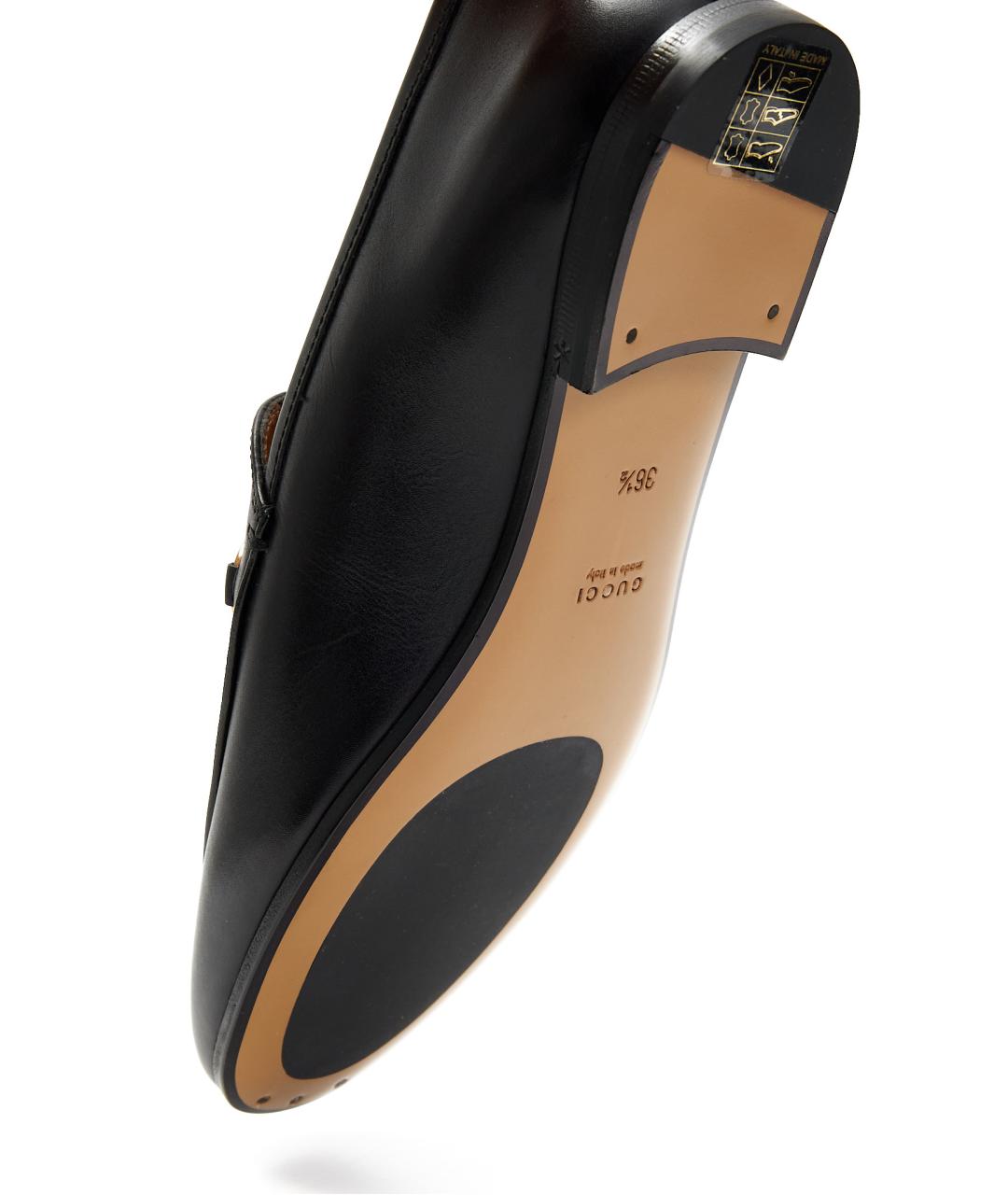 GUCCI Черные кожаные лоферы, фото 5