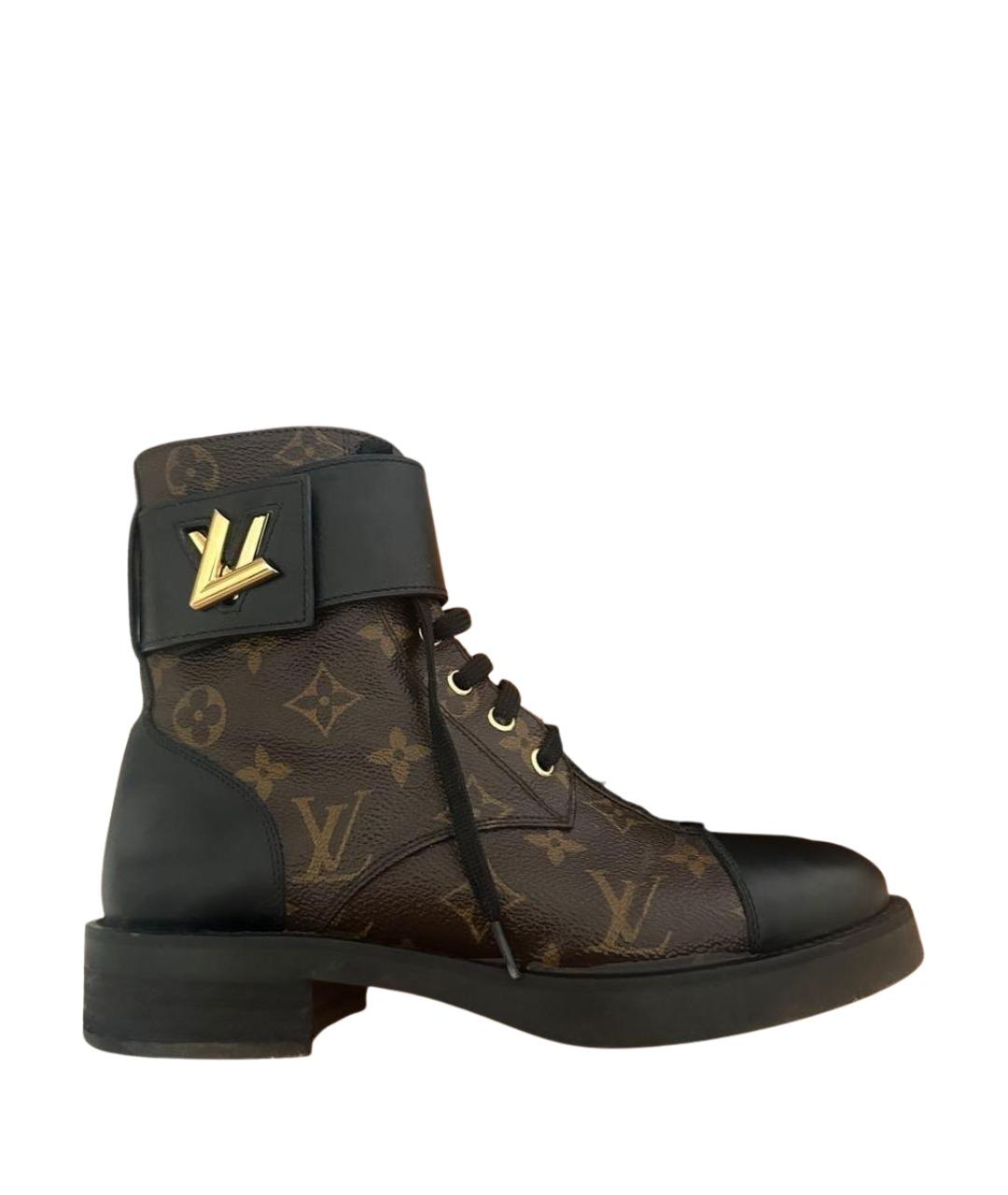 LOUIS VUITTON Коричневые кожаные ботинки, фото 1