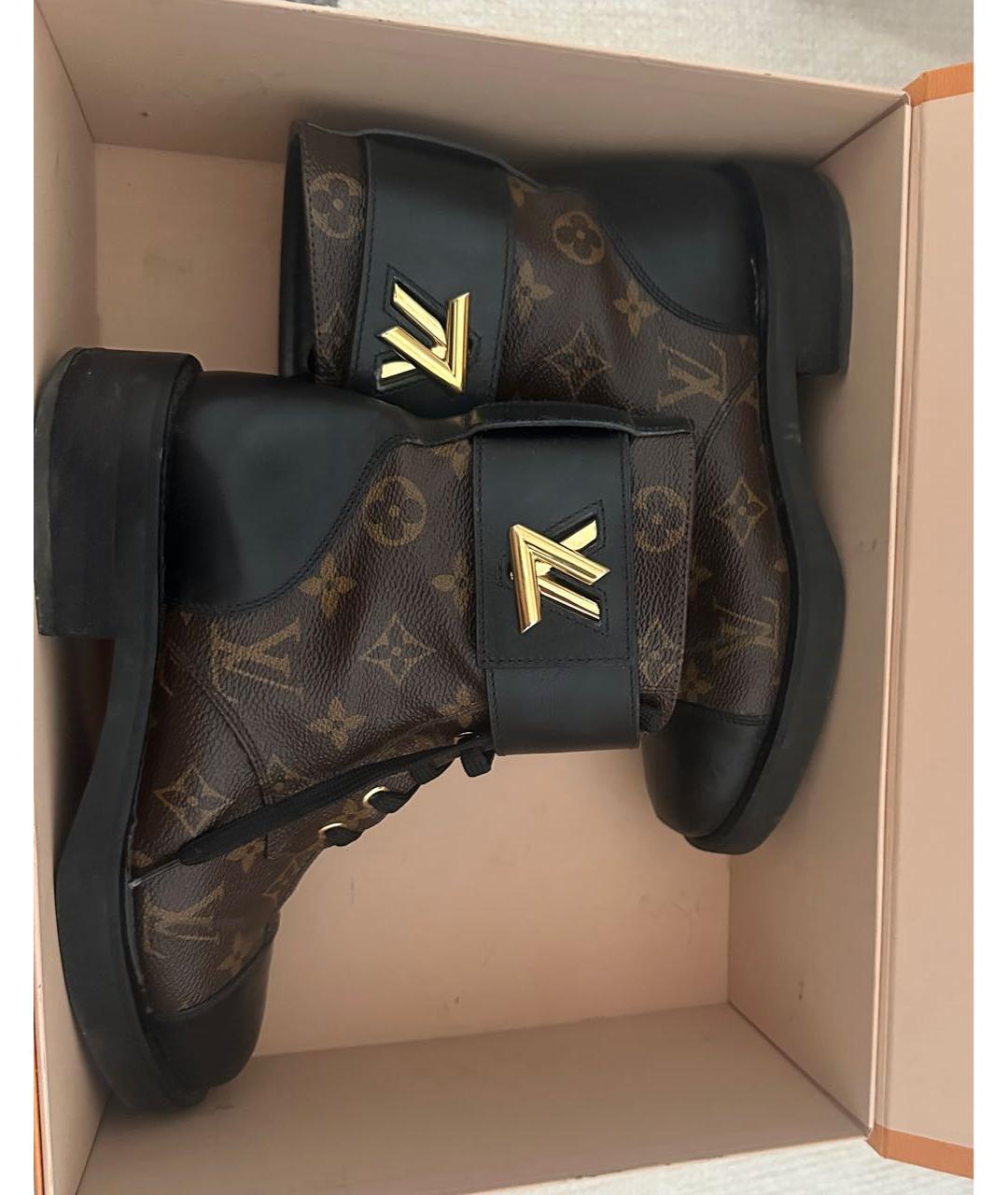 LOUIS VUITTON Коричневые кожаные ботинки, фото 2
