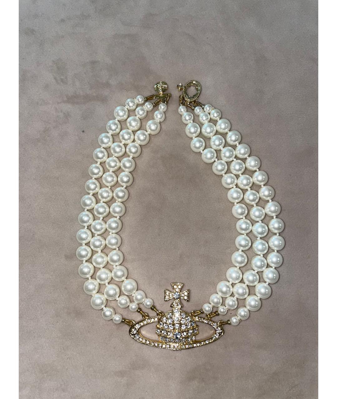 VIVIENNE WESTWOOD Белое жемчужное колье, фото 6