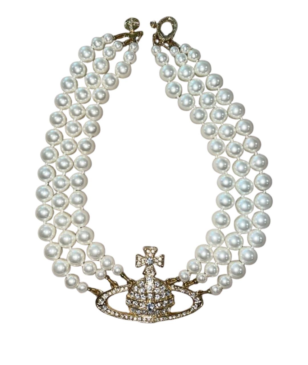 VIVIENNE WESTWOOD Белое жемчужное колье, фото 1