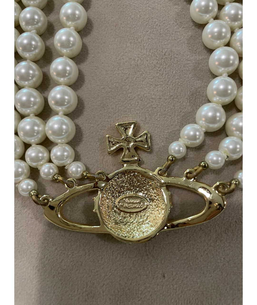 VIVIENNE WESTWOOD Белое жемчужное колье, фото 4