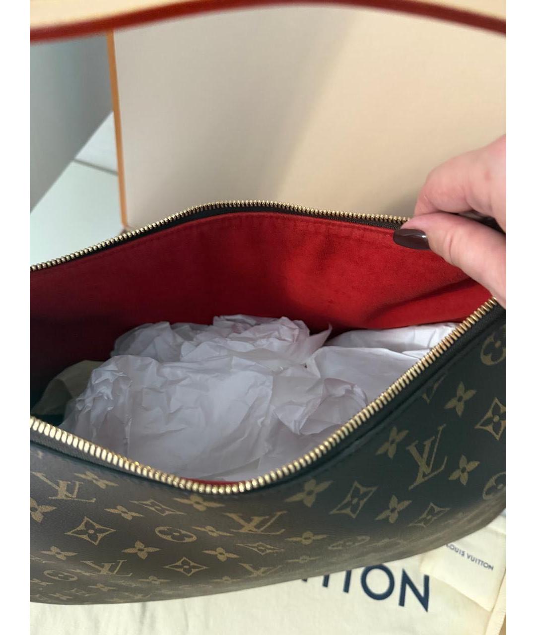 LOUIS VUITTON Коричневая кожаная сумка с короткими ручками, фото 7