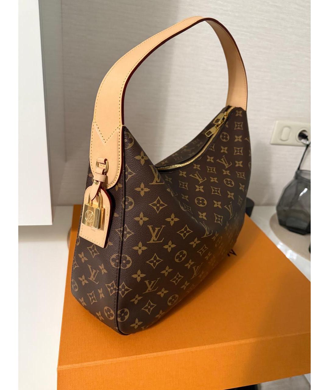 LOUIS VUITTON Коричневая кожаная сумка с короткими ручками, фото 2