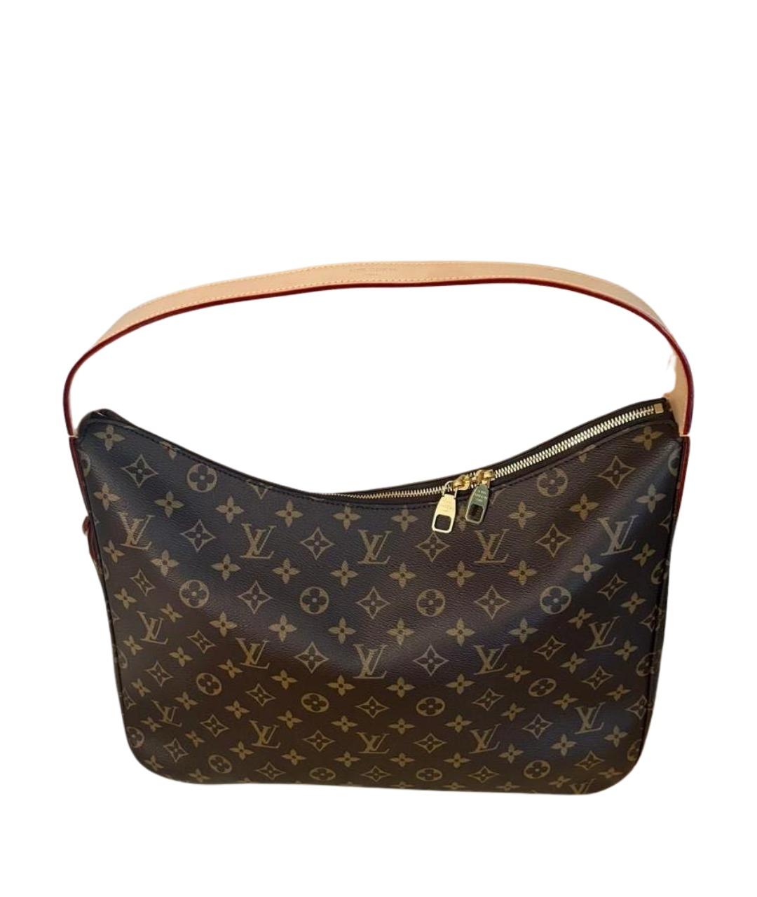 LOUIS VUITTON Коричневая кожаная сумка с короткими ручками, фото 1