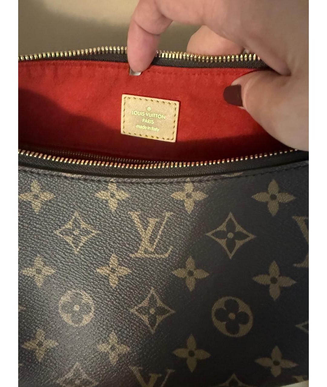 LOUIS VUITTON Коричневая кожаная сумка с короткими ручками, фото 4