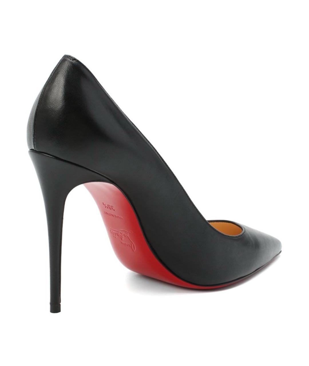 CHRISTIAN LOUBOUTIN Черные кожаные туфли, фото 2
