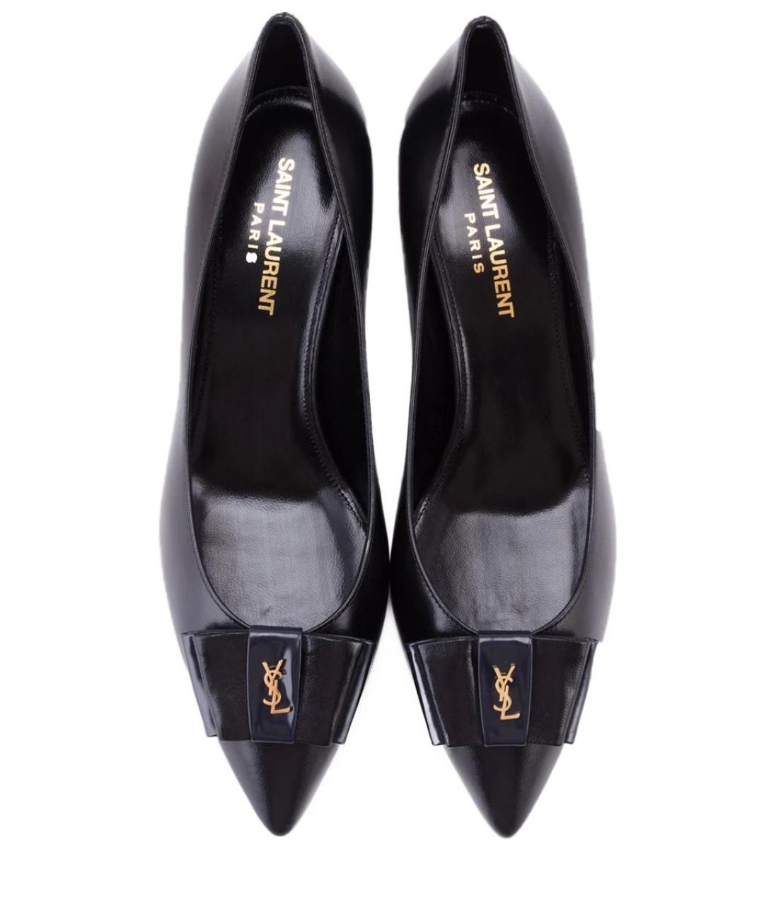 SAINT LAURENT Черные кожаные туфли, фото 2