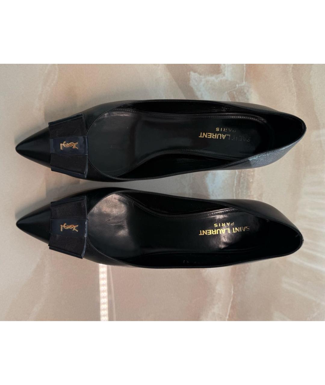 SAINT LAURENT Черные кожаные туфли, фото 3