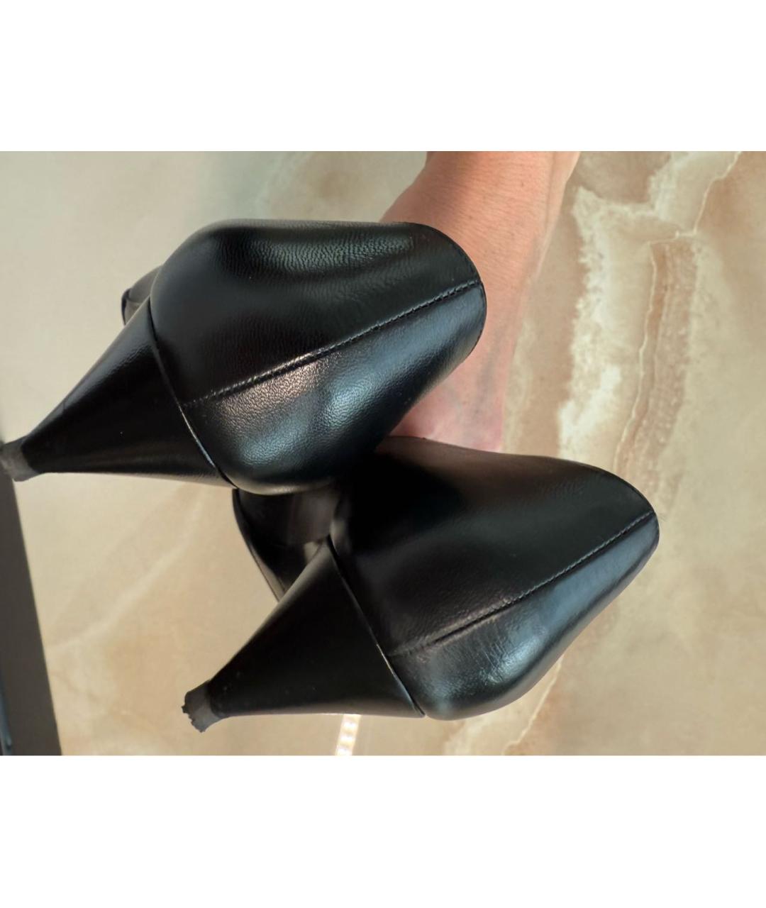 SAINT LAURENT Черные кожаные туфли, фото 4