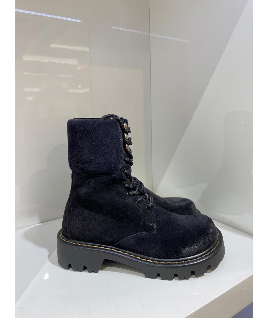 LOEWE Черные замшевые ботинки, фото 3