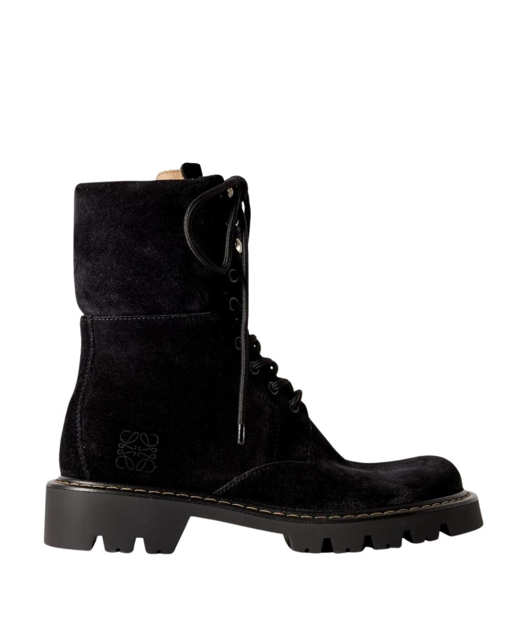 LOEWE Черные замшевые ботинки, фото 1