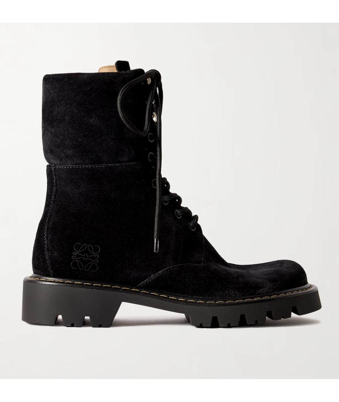 LOEWE Черные замшевые ботинки, фото 5