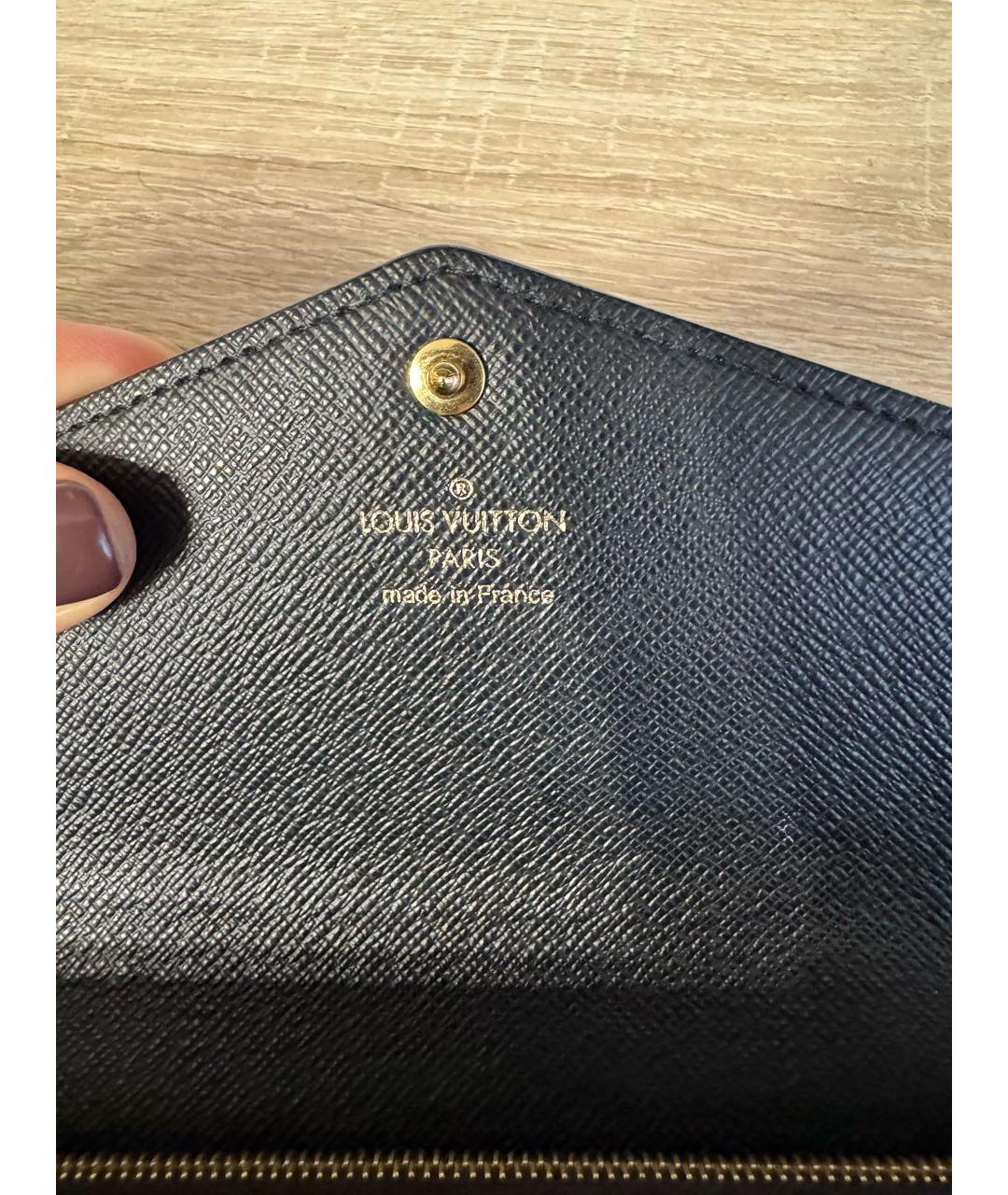 LOUIS VUITTON Коричневый кожаный кошелек, фото 6