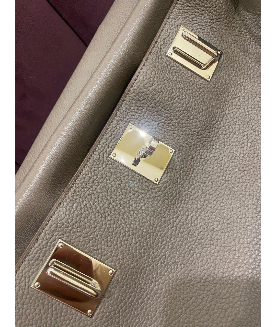 HERMES Бежевая кожаная сумка на плечо, фото 2