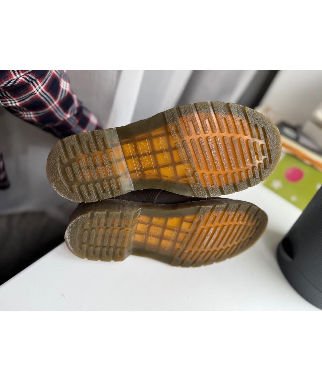 DR. MARTENS Коричневые нубуковые ботинки, фото 4