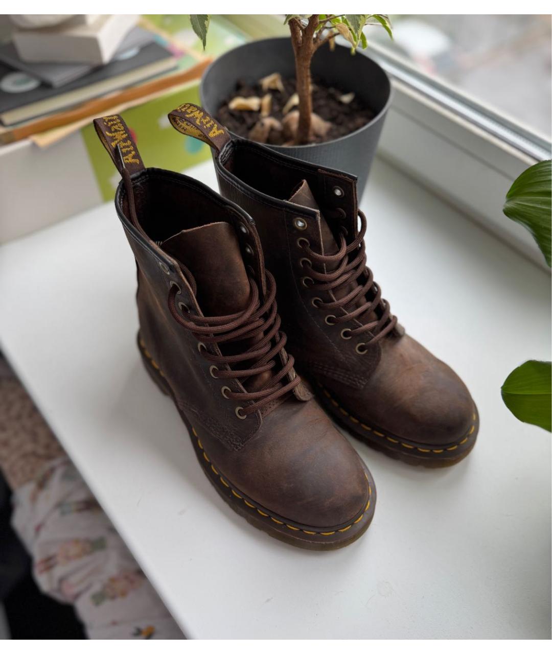 DR. MARTENS Коричневые нубуковые ботинки, фото 3