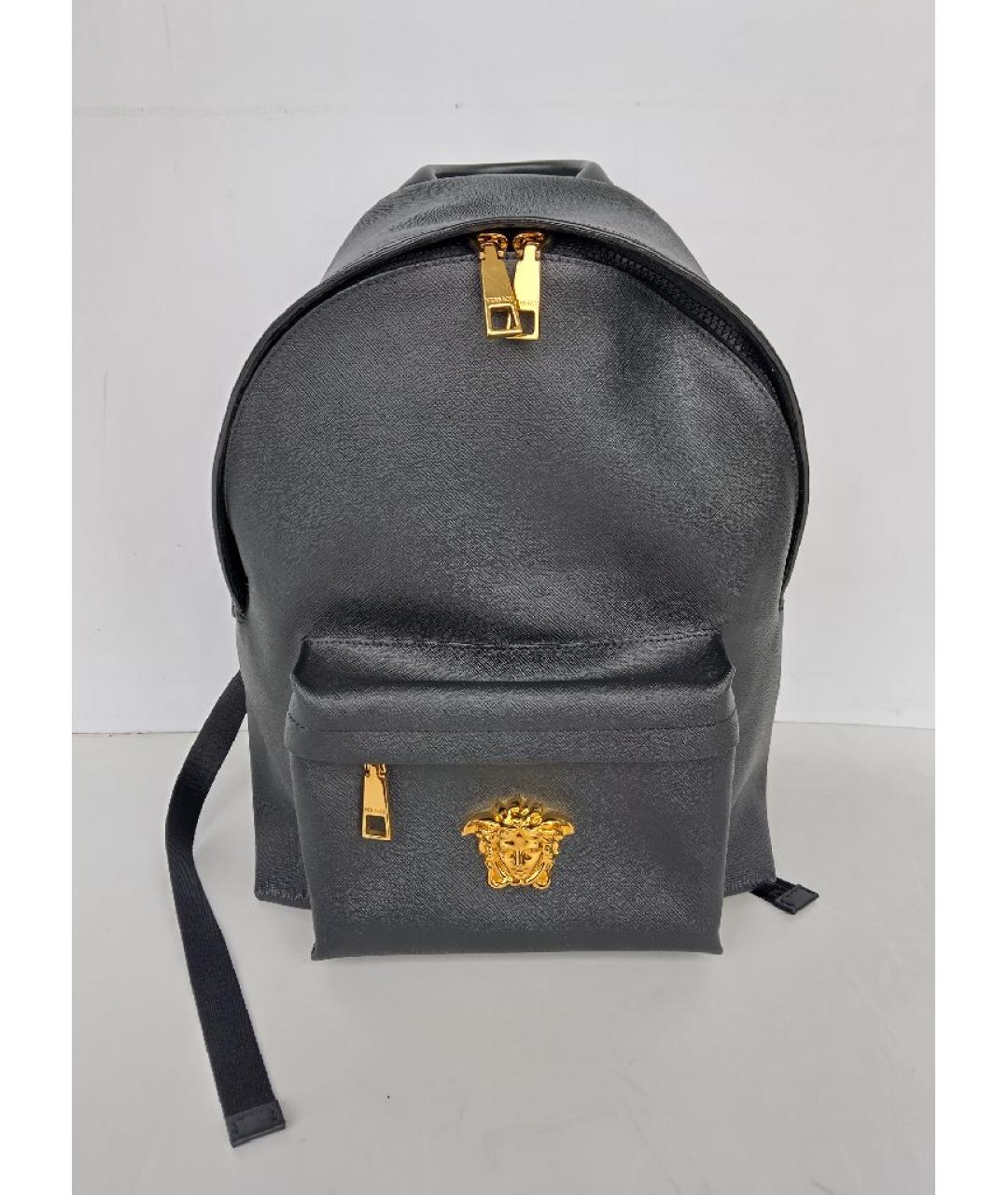 VERSACE Черный рюкзак из искусственной кожи, фото 11