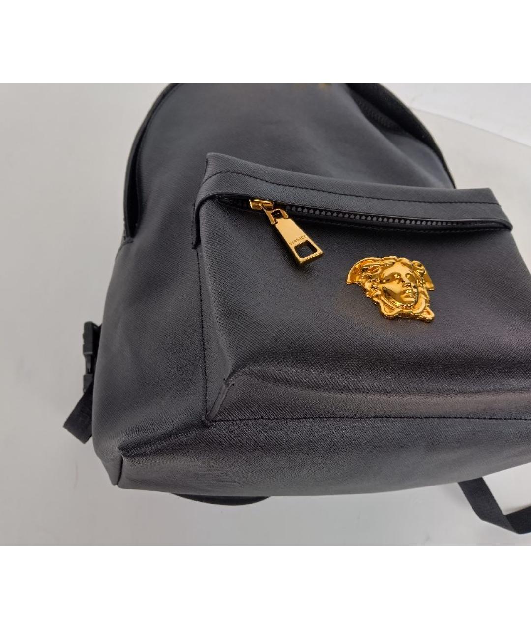 VERSACE Черный рюкзак из искусственной кожи, фото 5