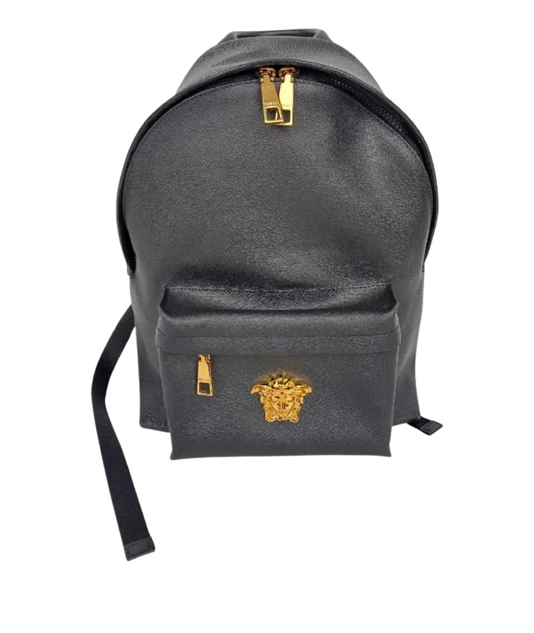 VERSACE Черный рюкзак из искусственной кожи, фото 2