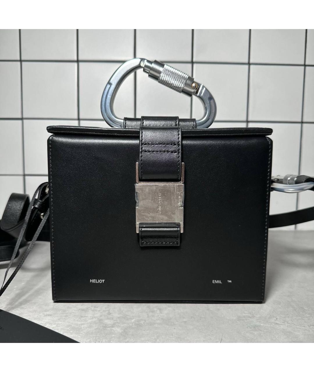 HELIOT EMIL Черная кожаная сумка через плечо, фото 2