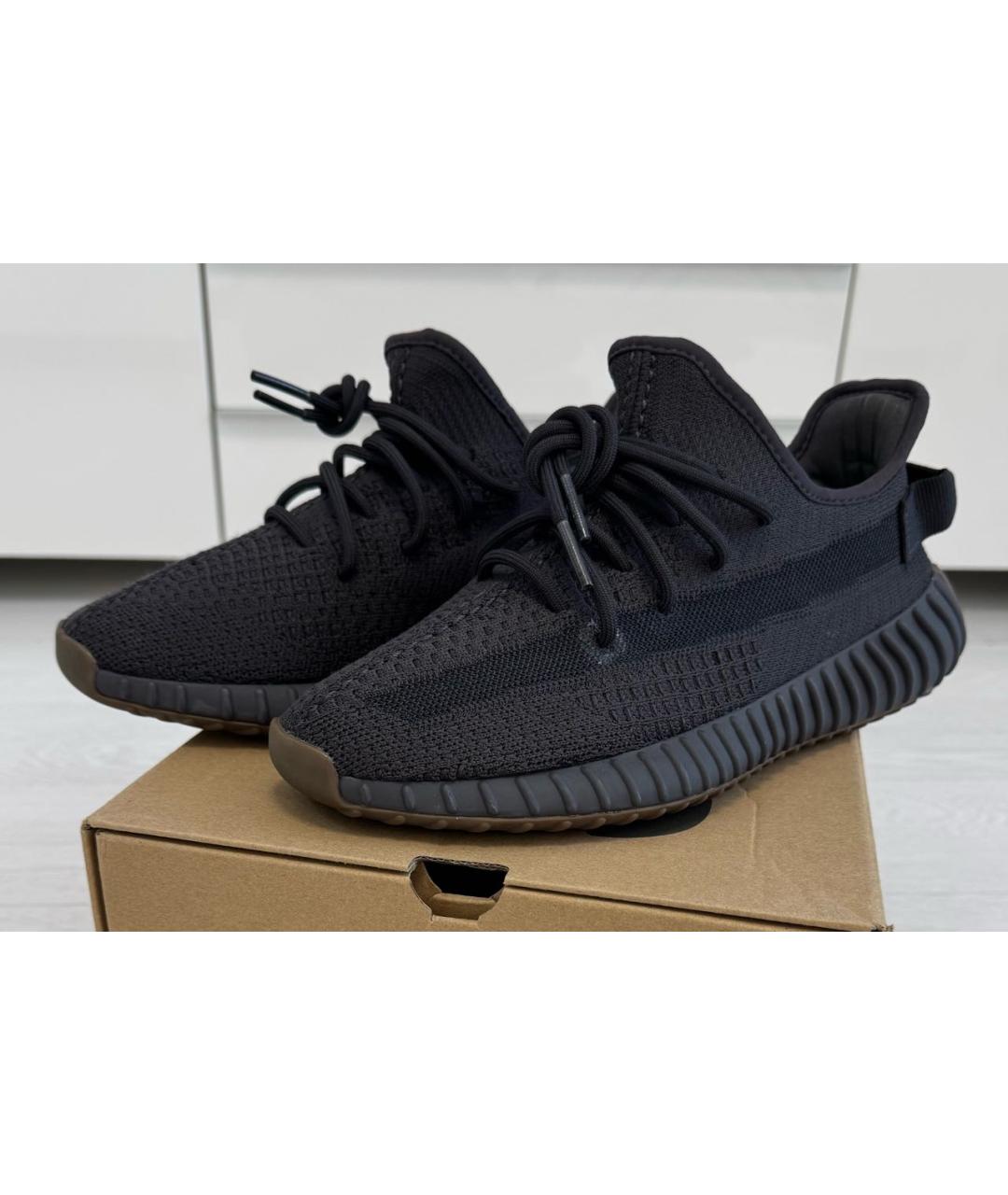 ADIDAS YEEZY Черные текстильные низкие кроссовки / кеды, фото 2