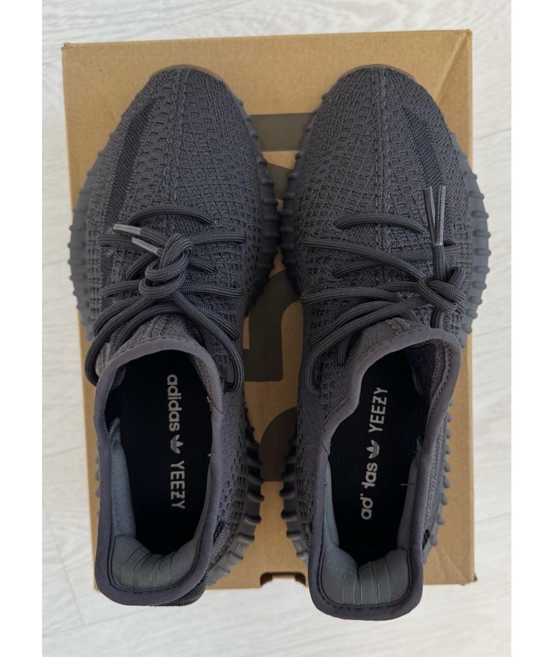 ADIDAS YEEZY Черные текстильные низкие кроссовки / кеды, фото 3