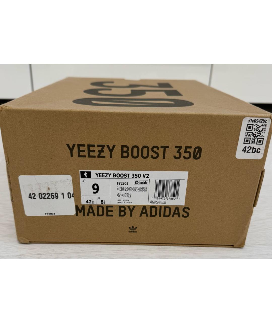 ADIDAS YEEZY Черные текстильные низкие кроссовки / кеды, фото 7