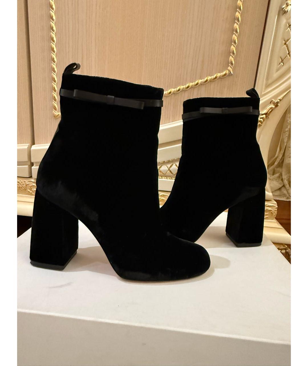 RED VALENTINO Черные бархатные ботильоны, фото 7
