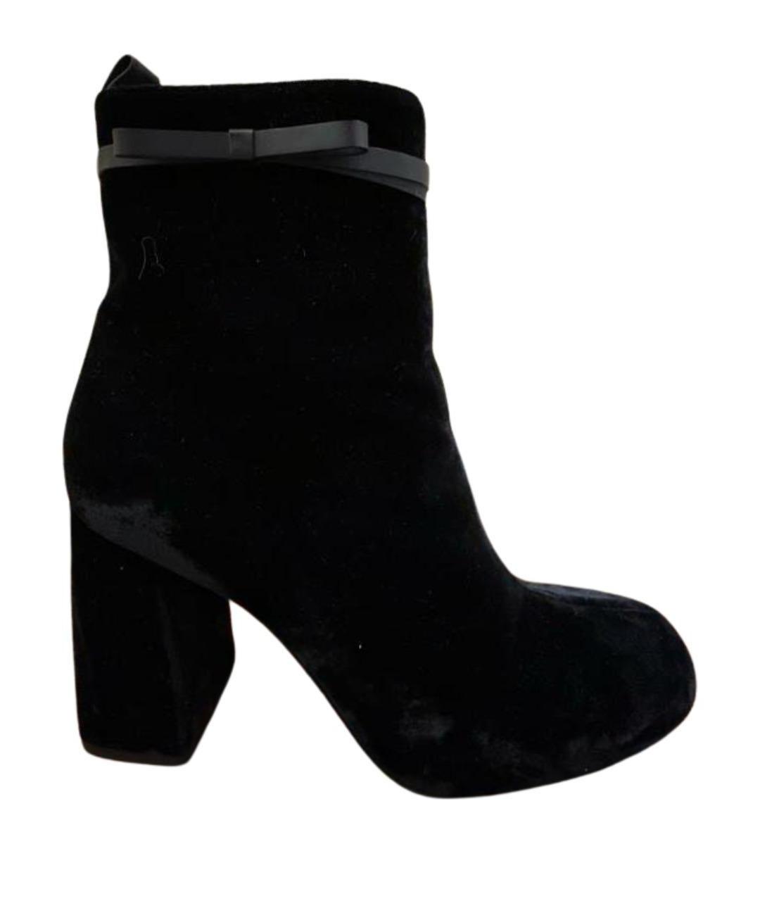 RED VALENTINO Черные бархатные ботильоны, фото 1