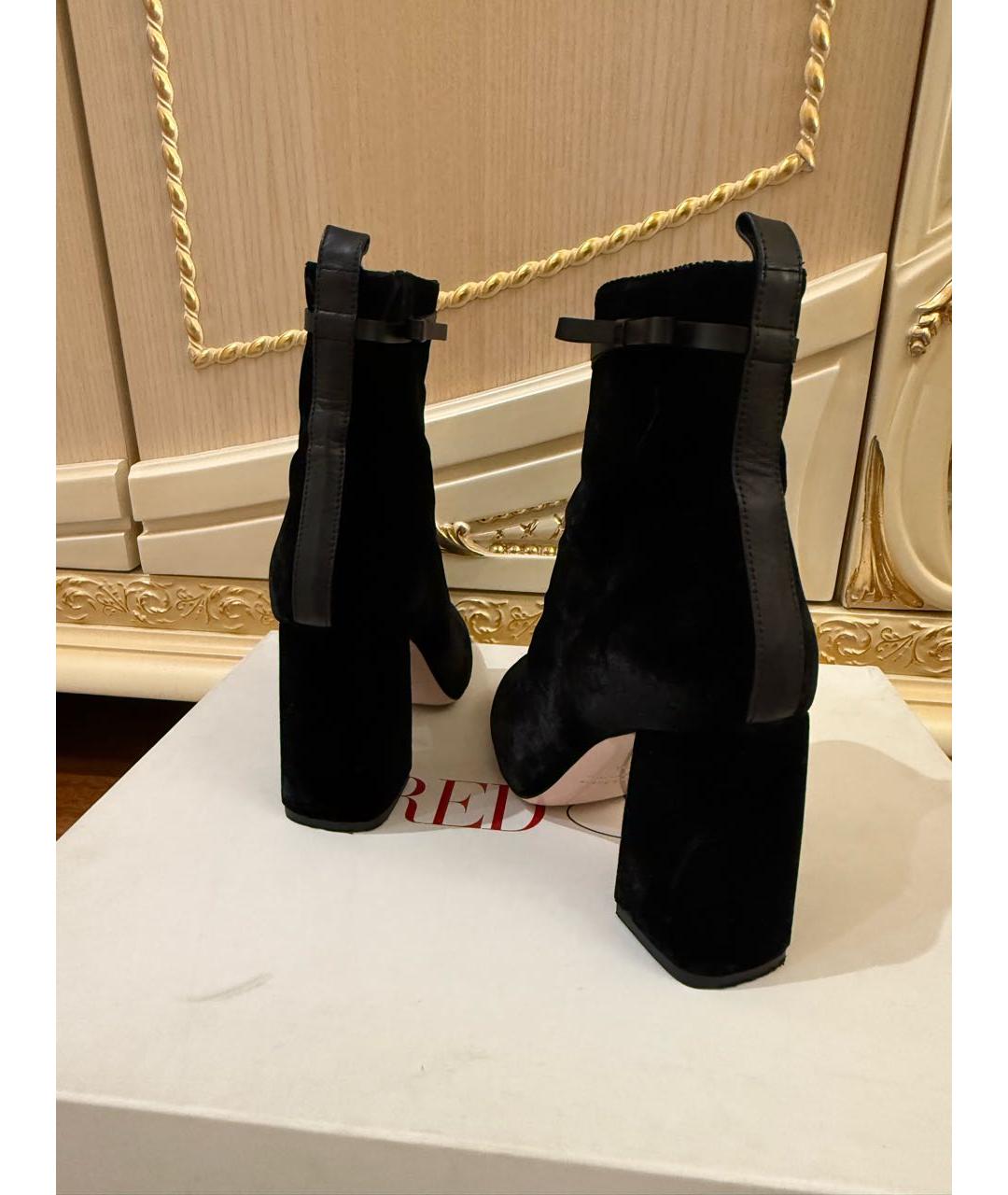 RED VALENTINO Черные бархатные ботильоны, фото 6