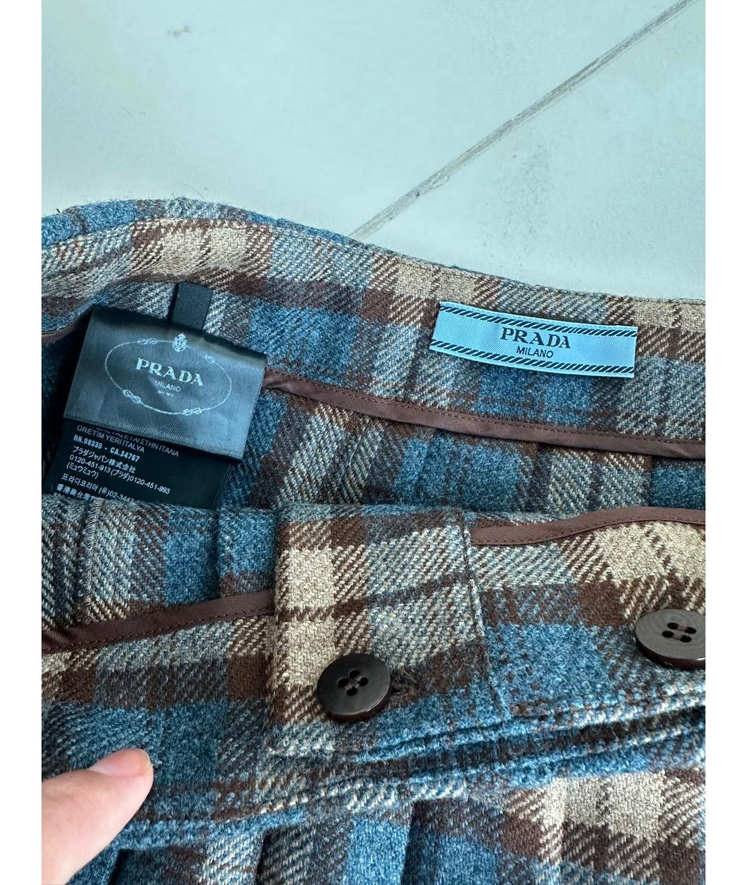 PRADA Мульти шерстяная юбка мини, фото 3