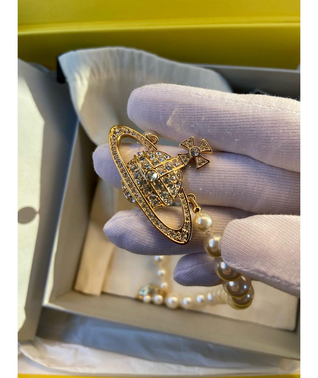 VIVIENNE WESTWOOD Золотое латунное колье, фото 4