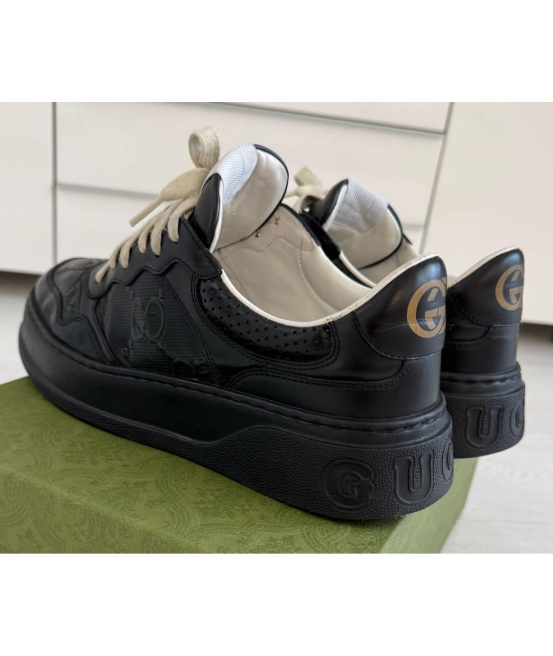 GUCCI Черные низкие кроссовки / кеды, фото 4