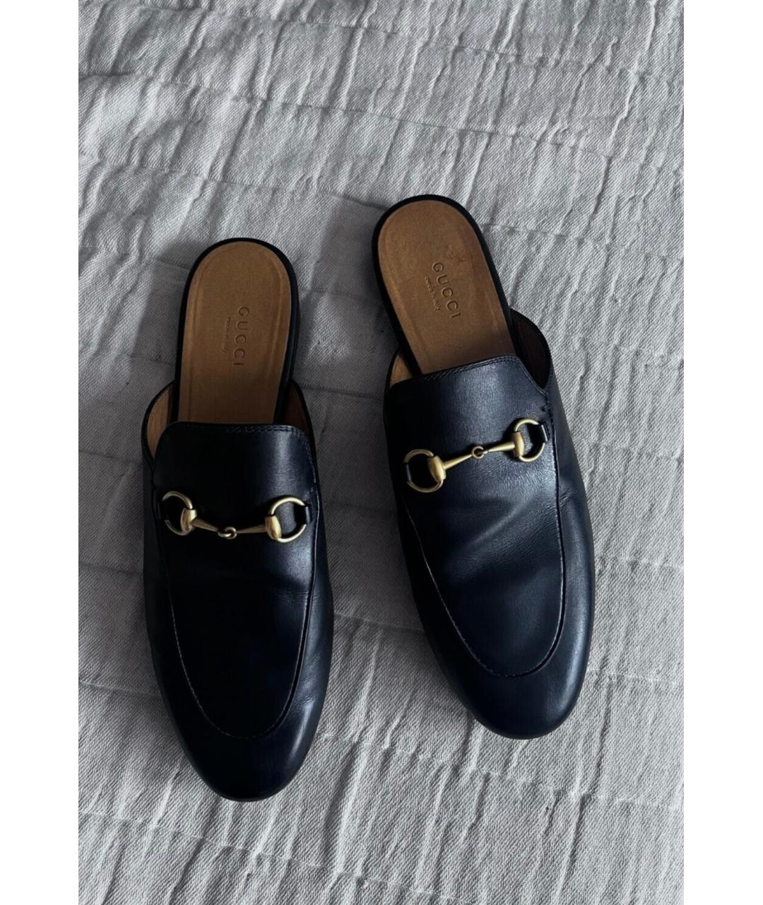 GUCCI Черные кожаные мюли, фото 7