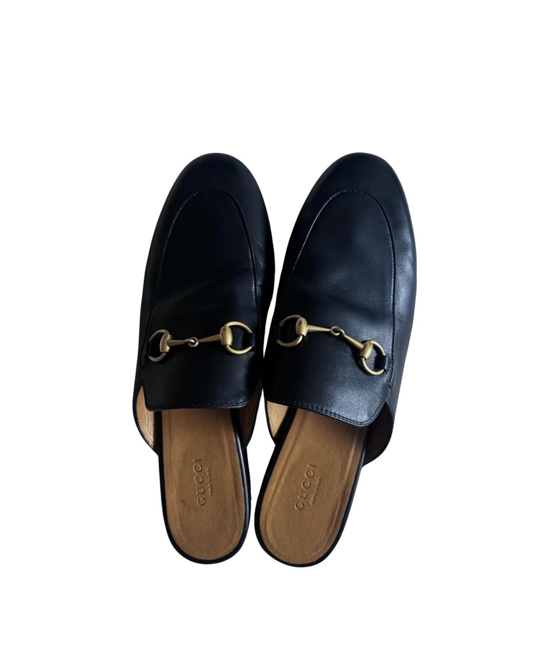 GUCCI Черные кожаные мюли, фото 2