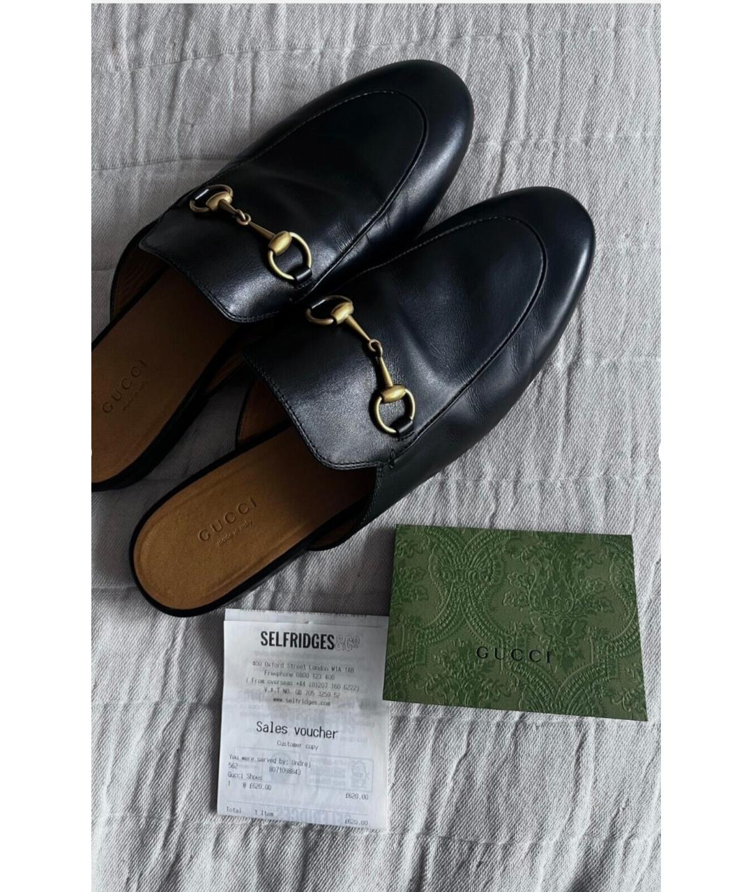 GUCCI Черные кожаные мюли, фото 8