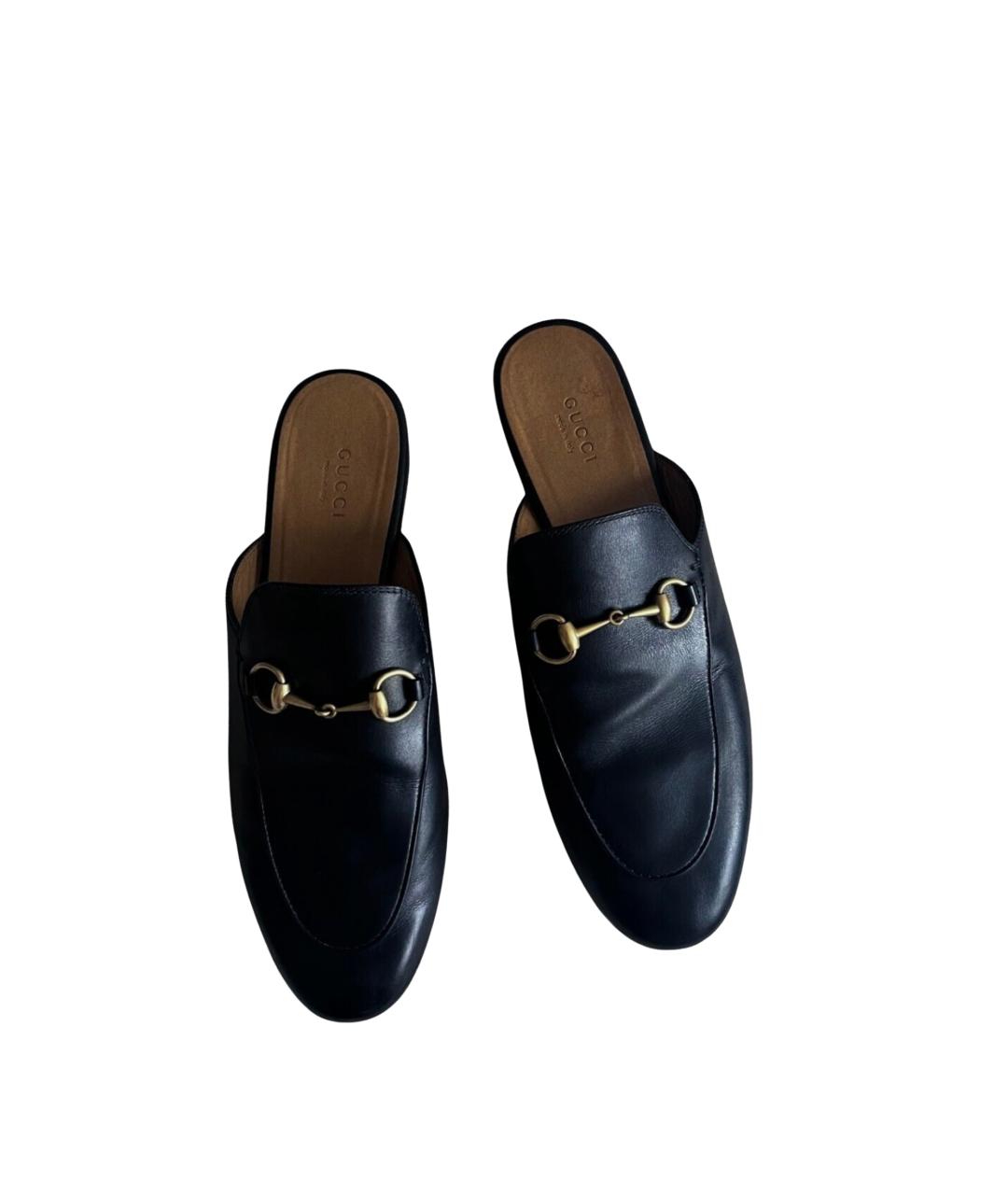 GUCCI Черные кожаные мюли, фото 9